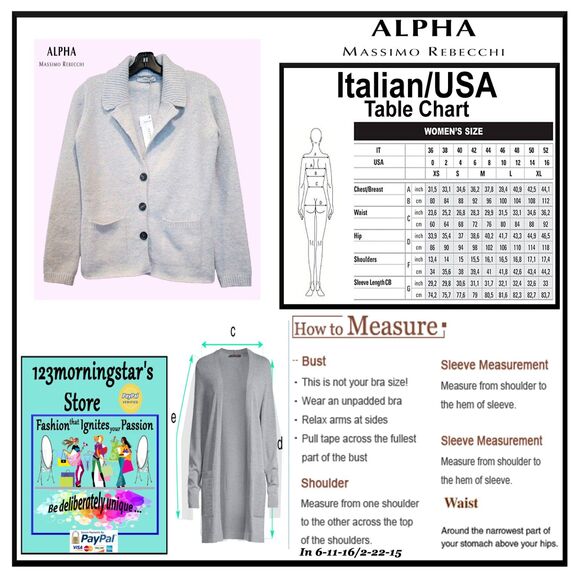 ALPHA MASSIMO REBECCHI NEW Italian Mohair Cardigan Sweater 40/S - Picture 12 of 12